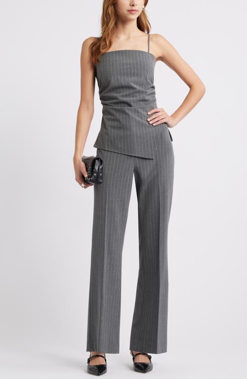 Open Edit Pinstripe Flare Pants In Grey Heather Edie Stripe