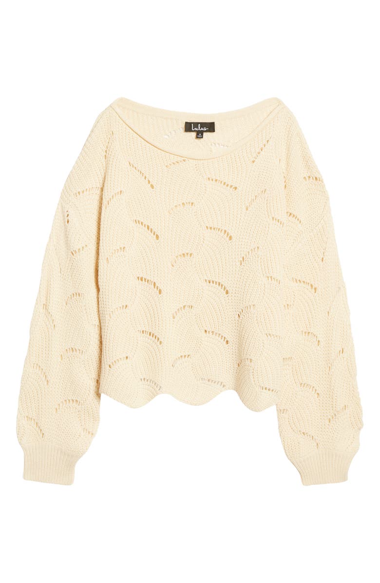 Lulus Moonglow Loose Knit Sweater, Alternate, color, 