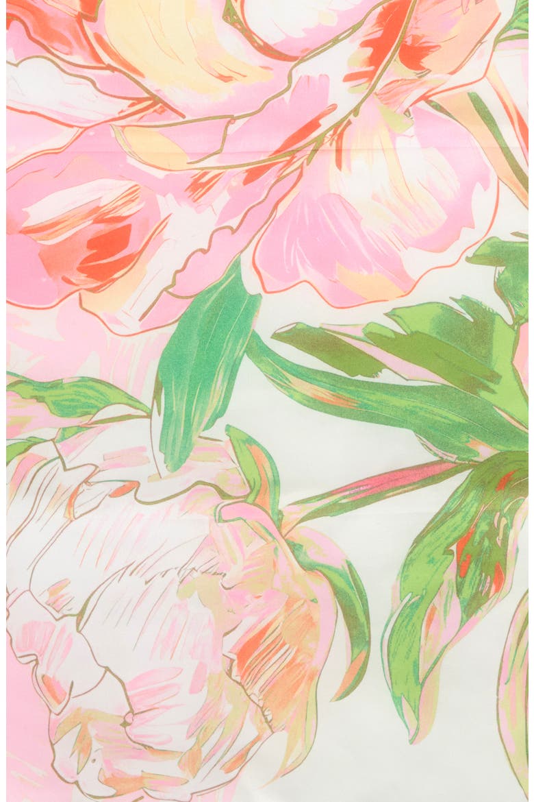 Peony Square Scarf, Alternate, color, PINK
