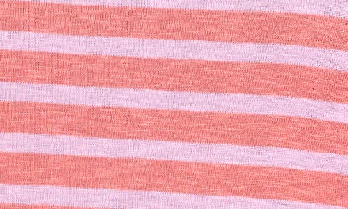 Shop Nzt By Nic+zoe Stripe Boat Neck T-shirt In Pink Multi