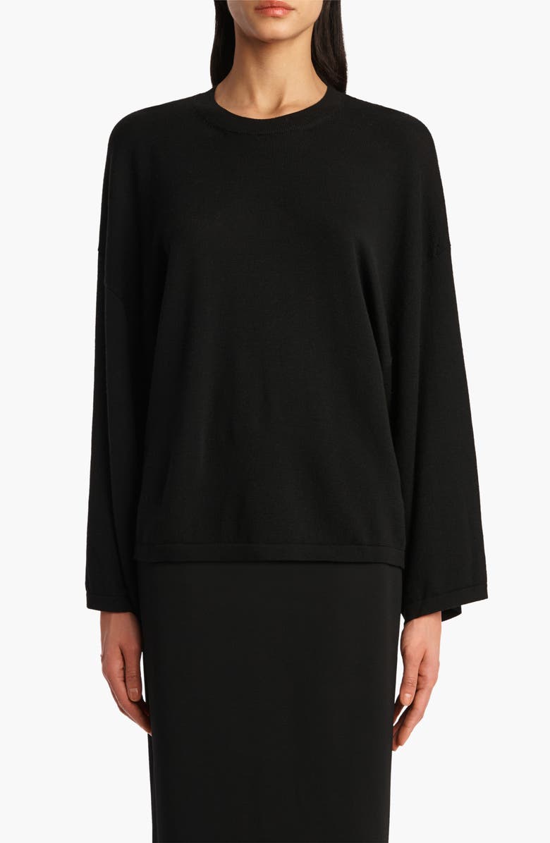 Khaite Darcy Merino Wool Sweater, Main, color, Black