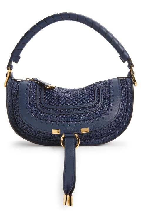Mini Marcie Raffia Effect Shoulder Bag