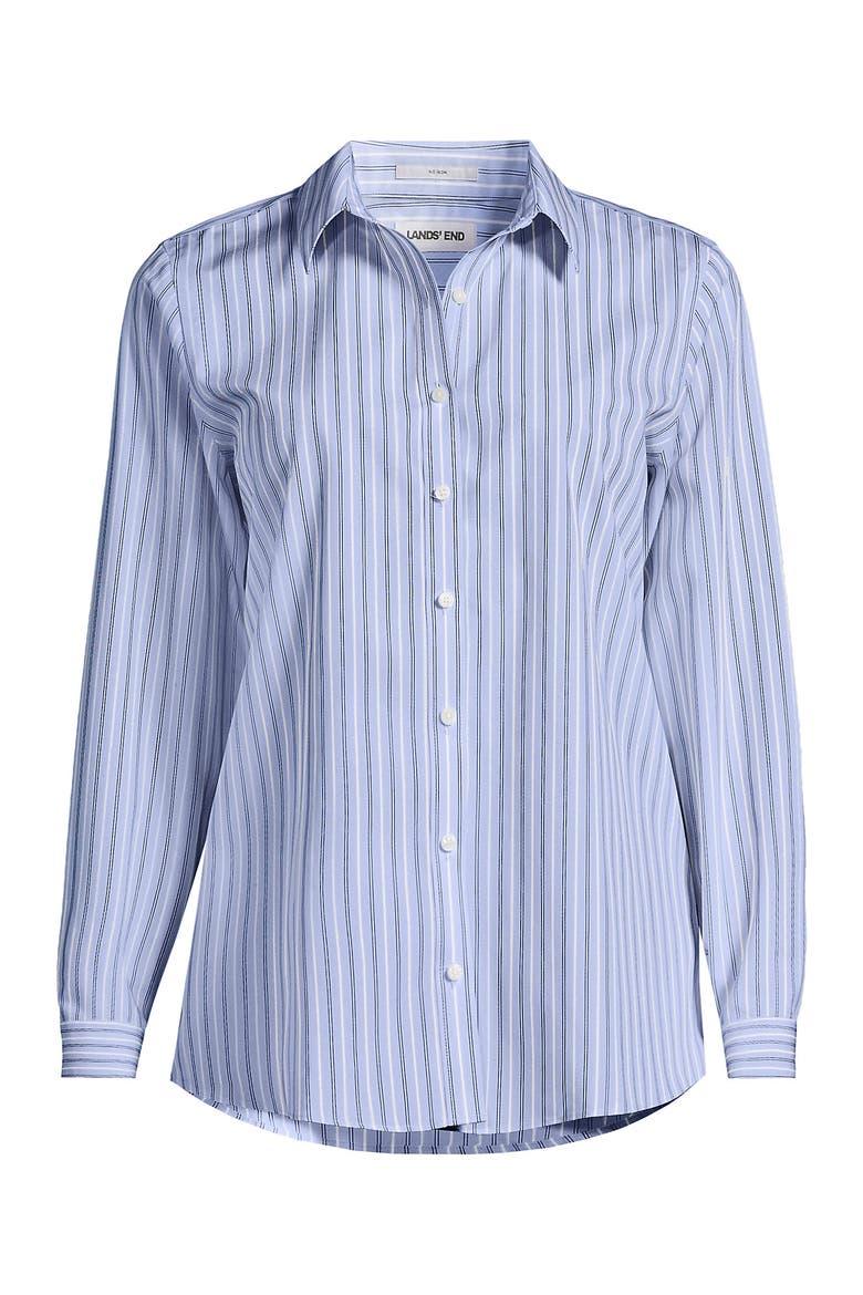 No Iron Button Front Shirt, Alternate, color, Soft Sky Blue Stripe
