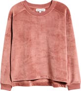 CITY BLUES Ribbed Velour High-Low Sweatshirt