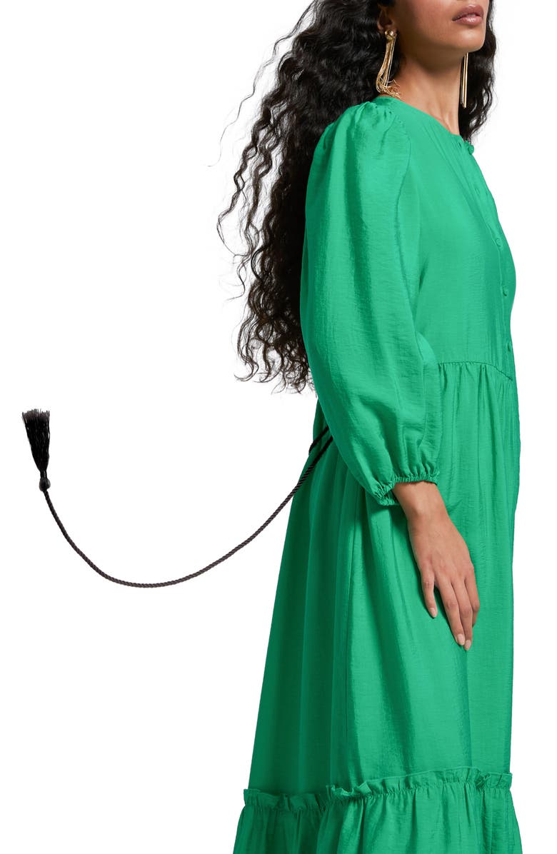 & Other Stories Tiered Long Sleeve Maxi Dress, Alternate, color, Green