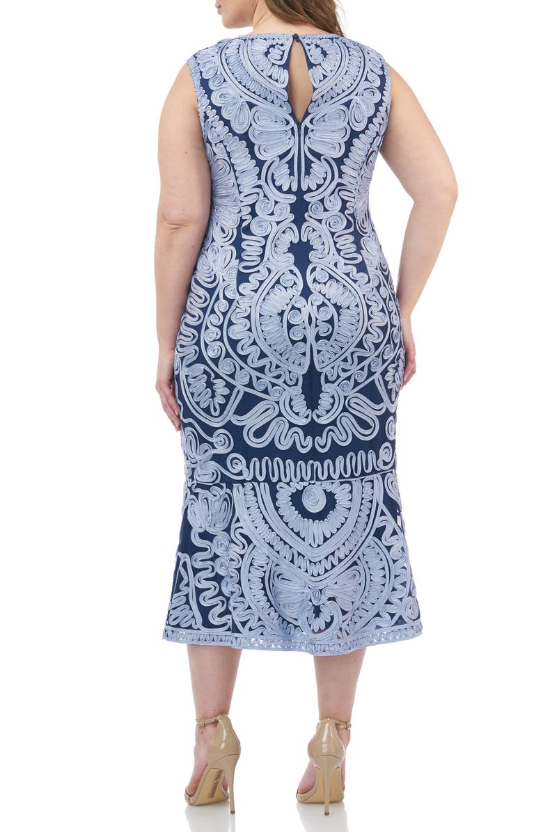 JS Collections Soutache Mesh Midi Dress, Alternate, color, 
