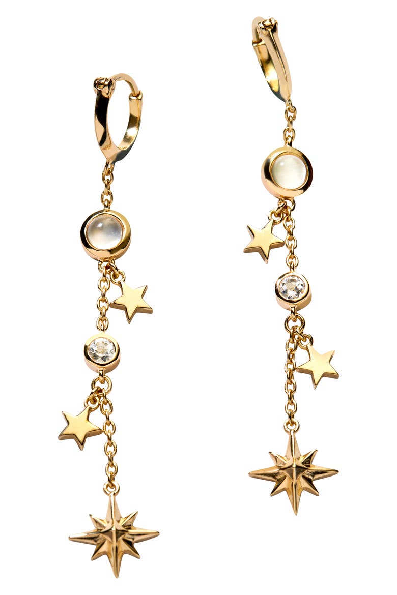 Heavenly Sparkle Drop Earrings, Main, color, GOLD VERMEIL