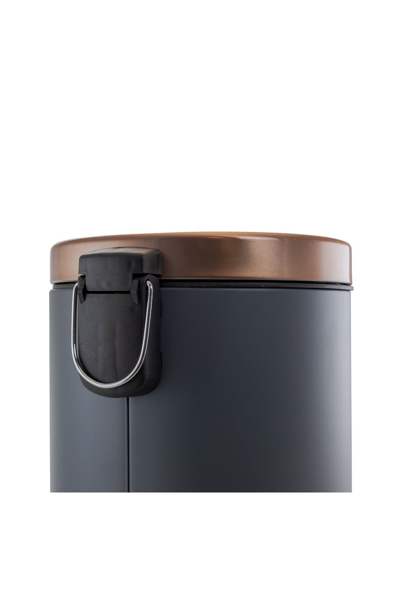 1.5 Gallon Stylish Grey and Copper Soft Pedal Office, Kitchen and Bathroom Trash Bin, Alternate, color, Copper