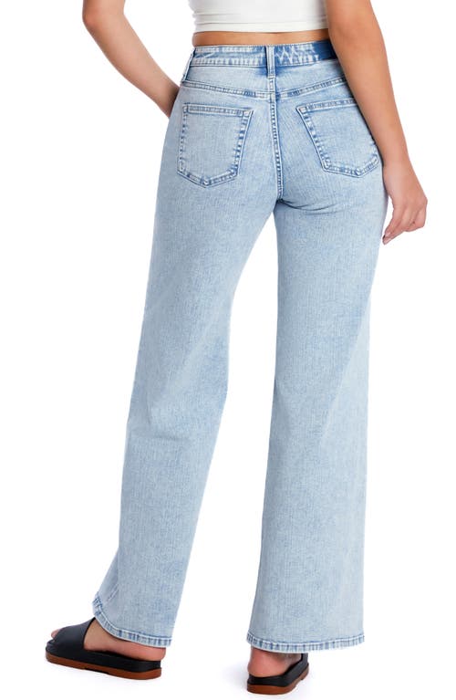 Hint Of Blu Myra Mid Rise Wide Leg Jeans In Marlin Blue
