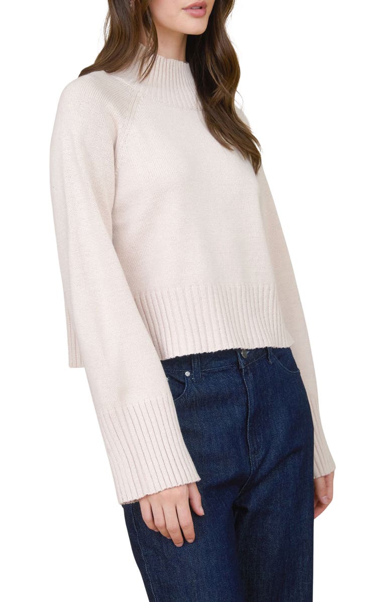 Blu Pepper Turtleneck Cozy Sweater, Alternate, color, Light Khaki