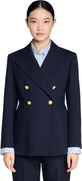 SANDRO Slim-fit wool suit jacket