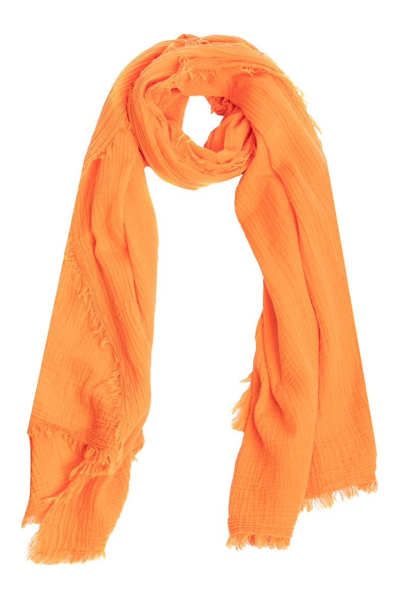 Gauze Cotton Scarf, Alternate, color, ORANGE