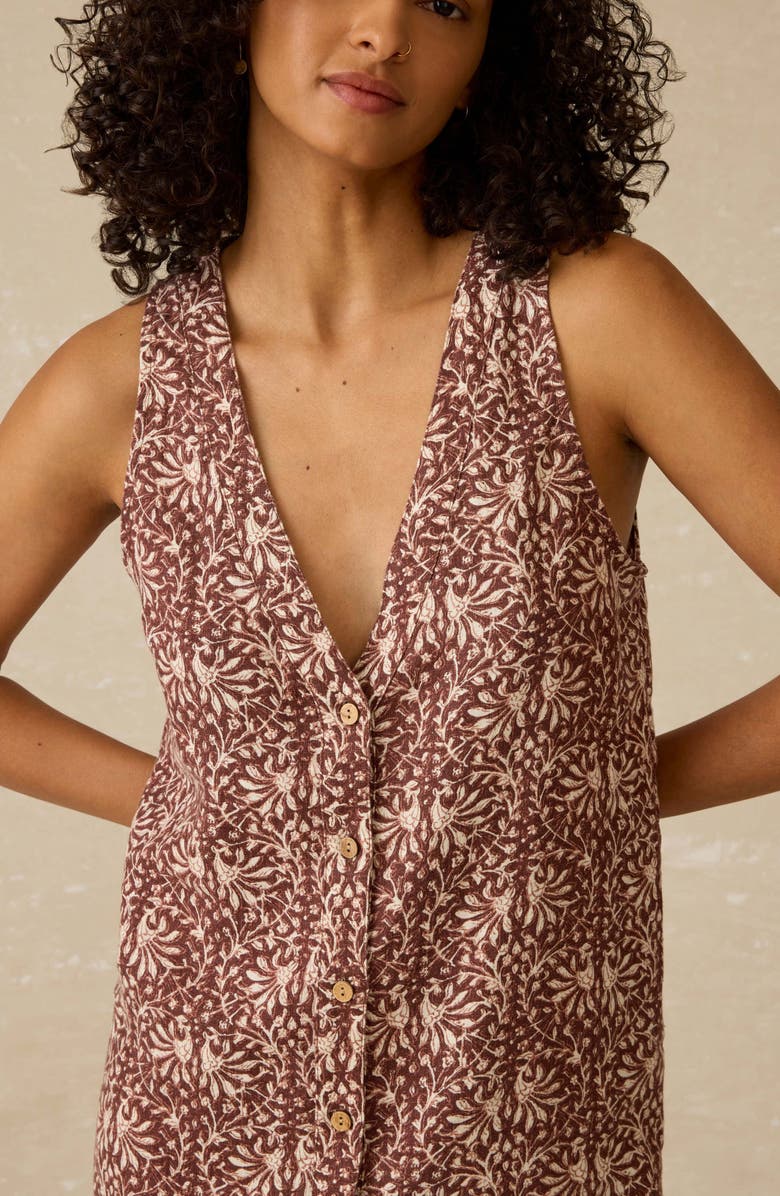 Faherty Alston Linen Button-Up Minidress, Alternate, color, Sausalito Sunset