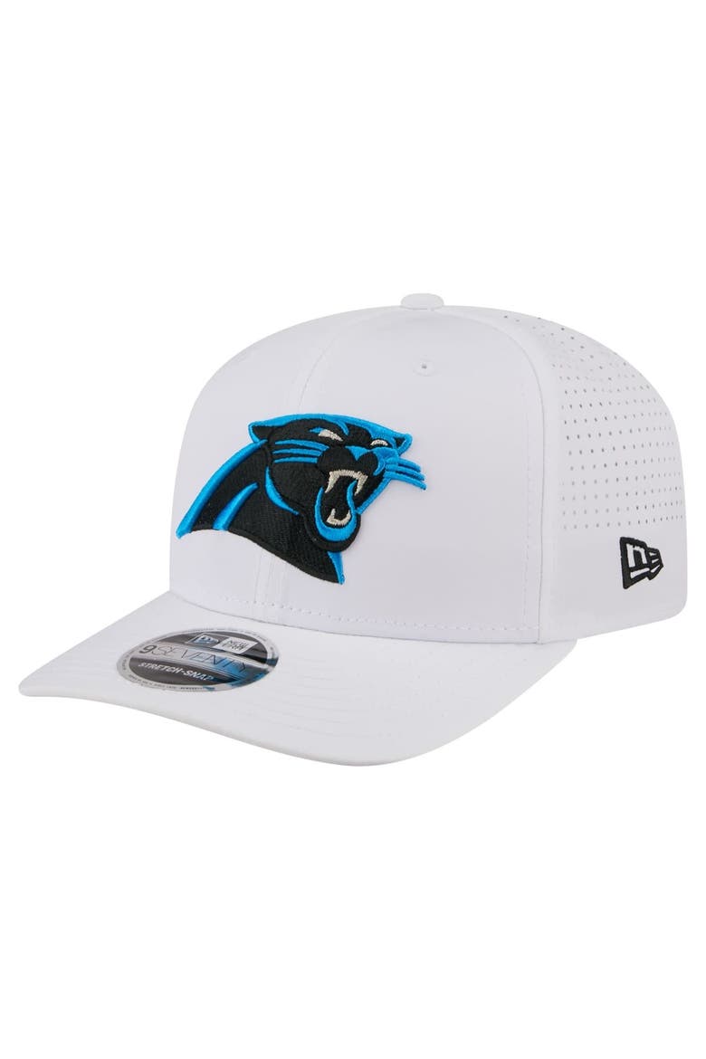 Men's New Era White Carolina Panthers Name Plate 9SEVENTY Adjustable Hat, Main, color, White