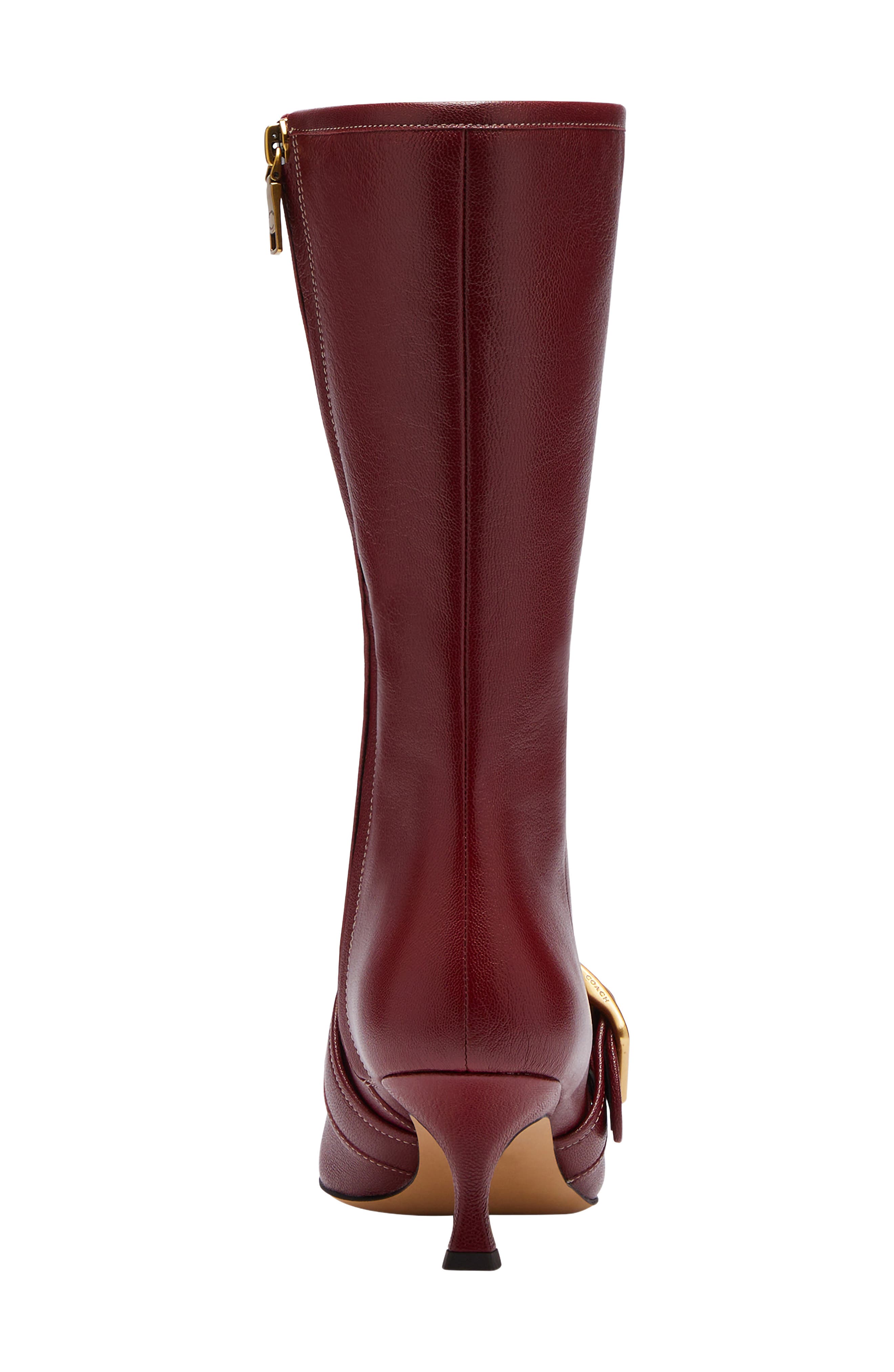 Margot Leather Boot, Alternate, color, DARK CHERRY
