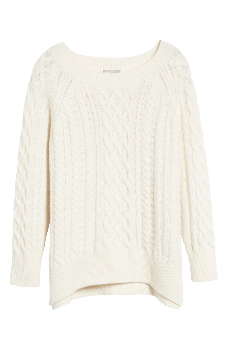 Vince Cable Stitch Tunic Sweater, Alternate, color, Off White