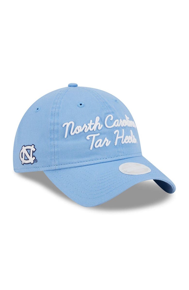 New Era Women's New Era Carolina Blue North Carolina Tar Heels Script 9TWENTY Adjustable Hat, Main, color, 