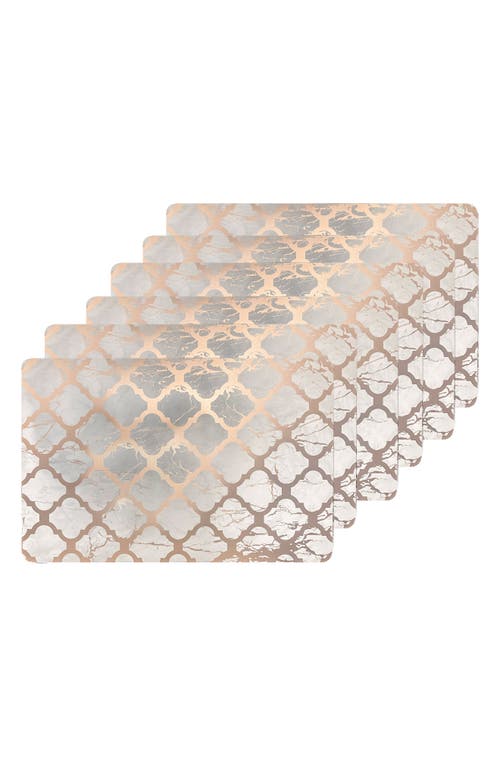 Dainty Home Mirrored Set Of 6 Placemats In Brown