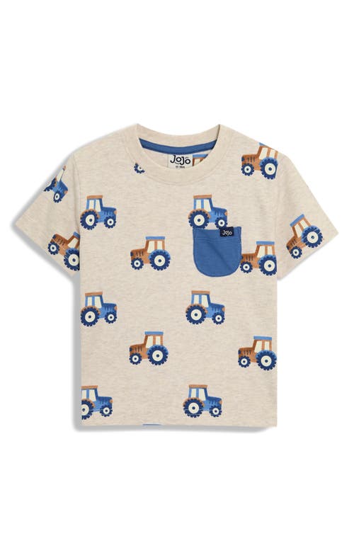 Jojo Maman Bébé Jojo Maman Bebe Tractor Print Cotton T-shirt & Shorts Set (baby In Natural/blue