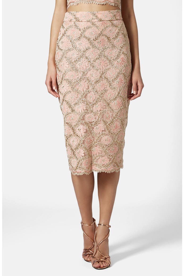 Lace Midi Skirt (Limited Edition), Main, color, PINK