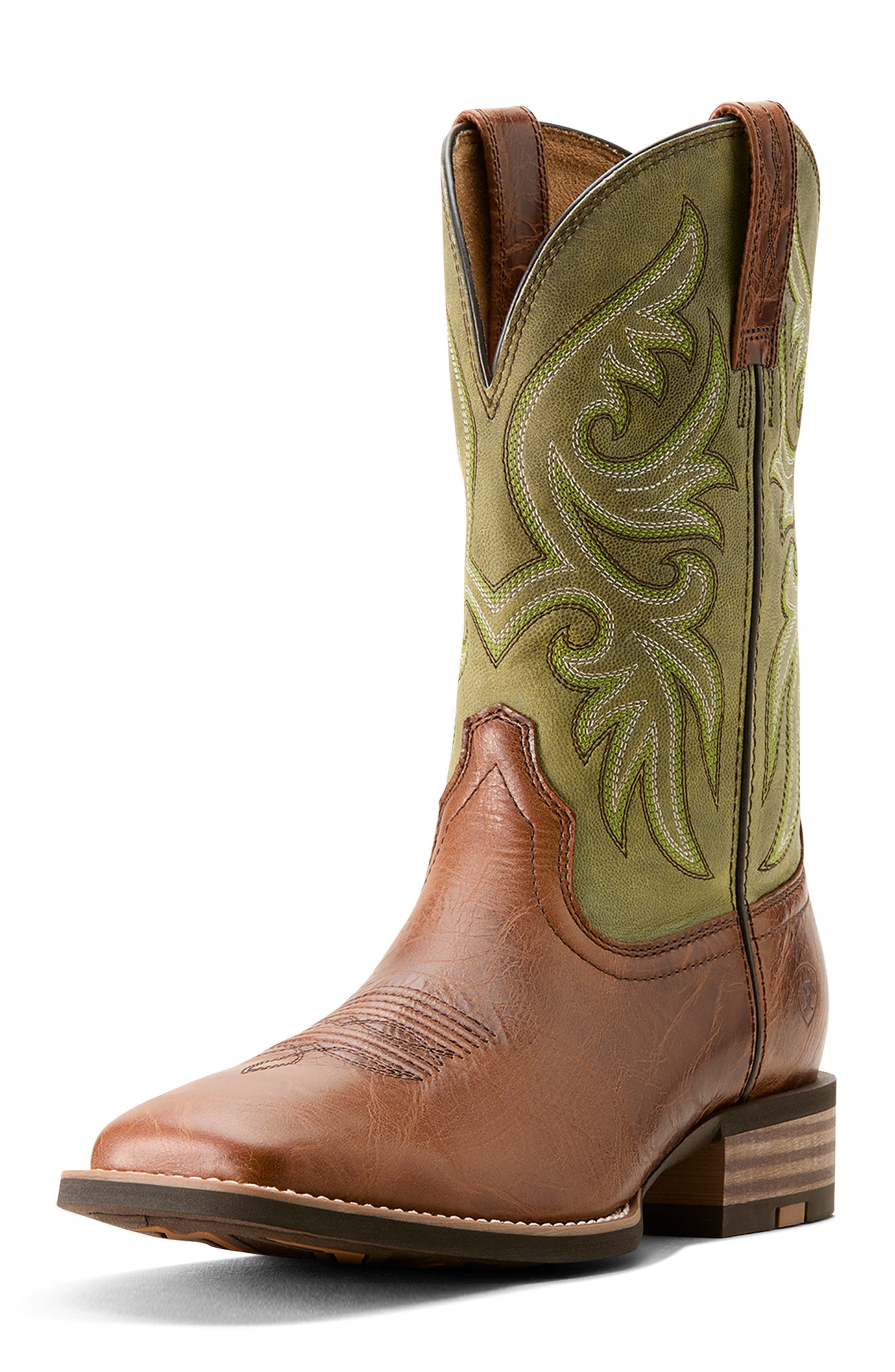 Ariat Slingshot Western Boot, Alternate, color, Dark Tan/ Easy Green