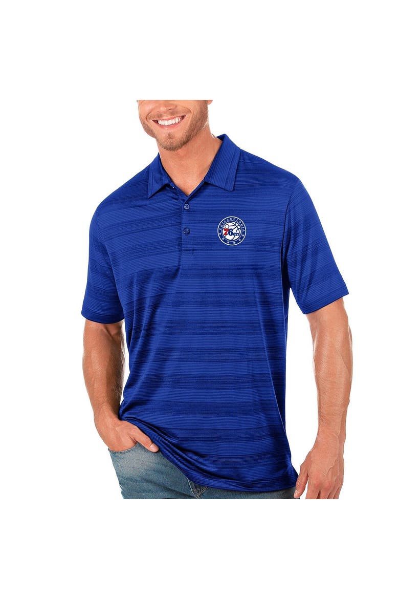 Men's Antigua Royal Philadelphia 76ers Compass Polo, Main, color, Royal