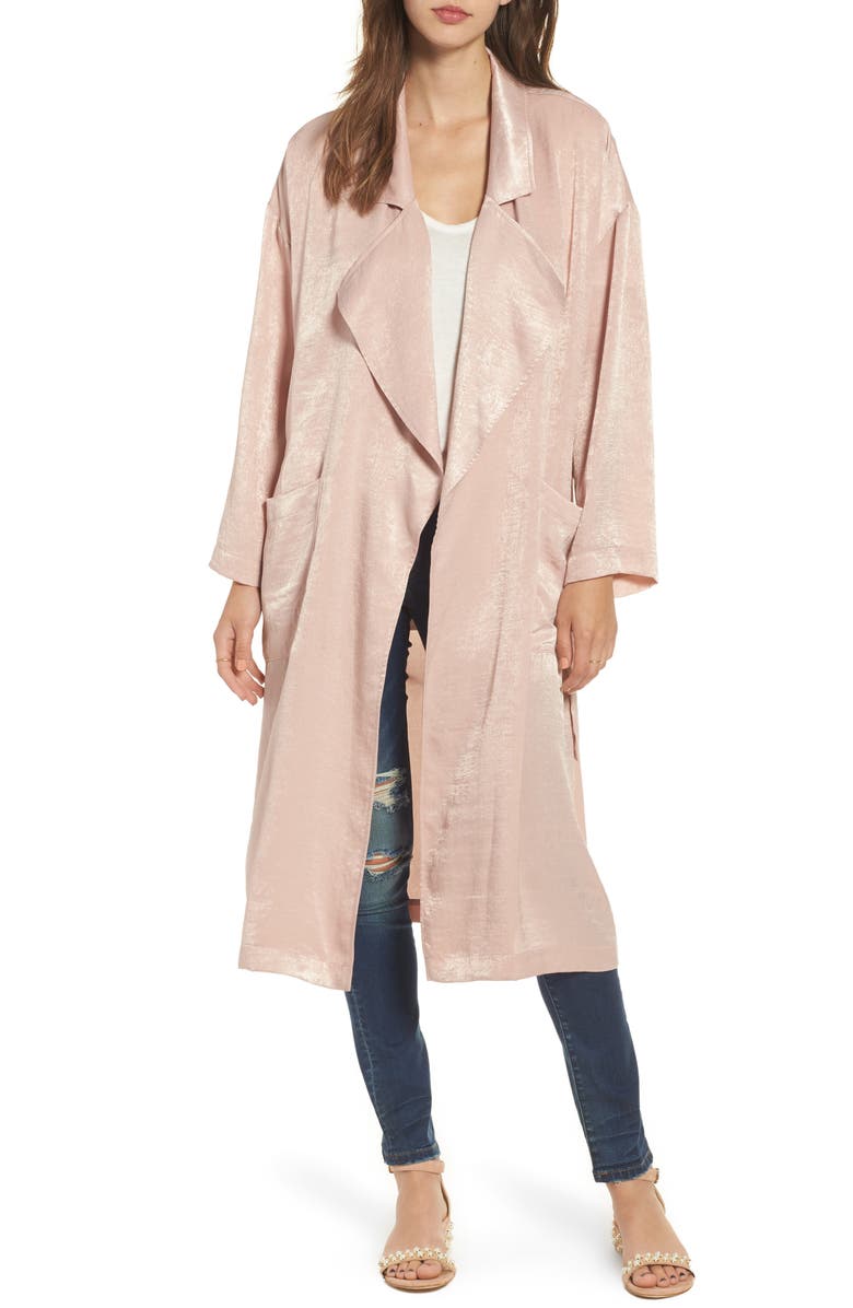 ASTR the Label Satin Trench Coat, Main, color,