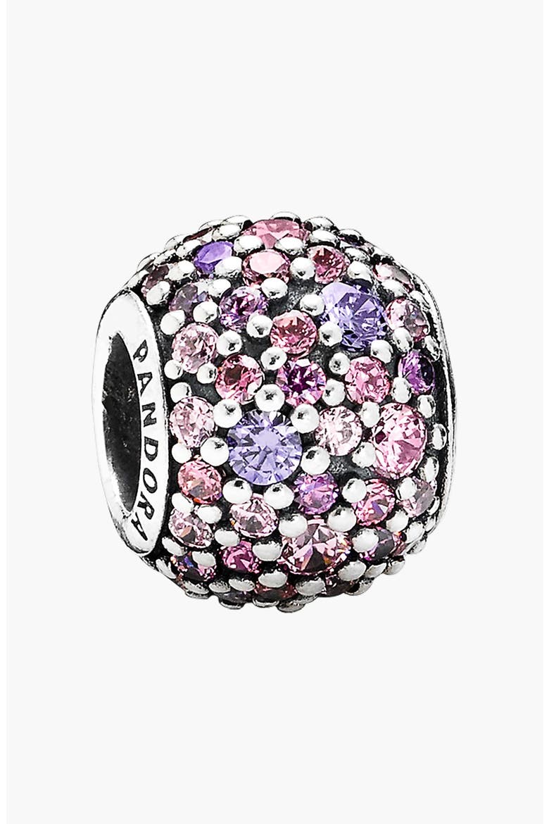 'Pavé Lights' Bead Charm, Main, color, STERLING SILVER/ MULTICZ
