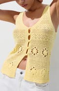 MANGO Crocheted Button Front Vest