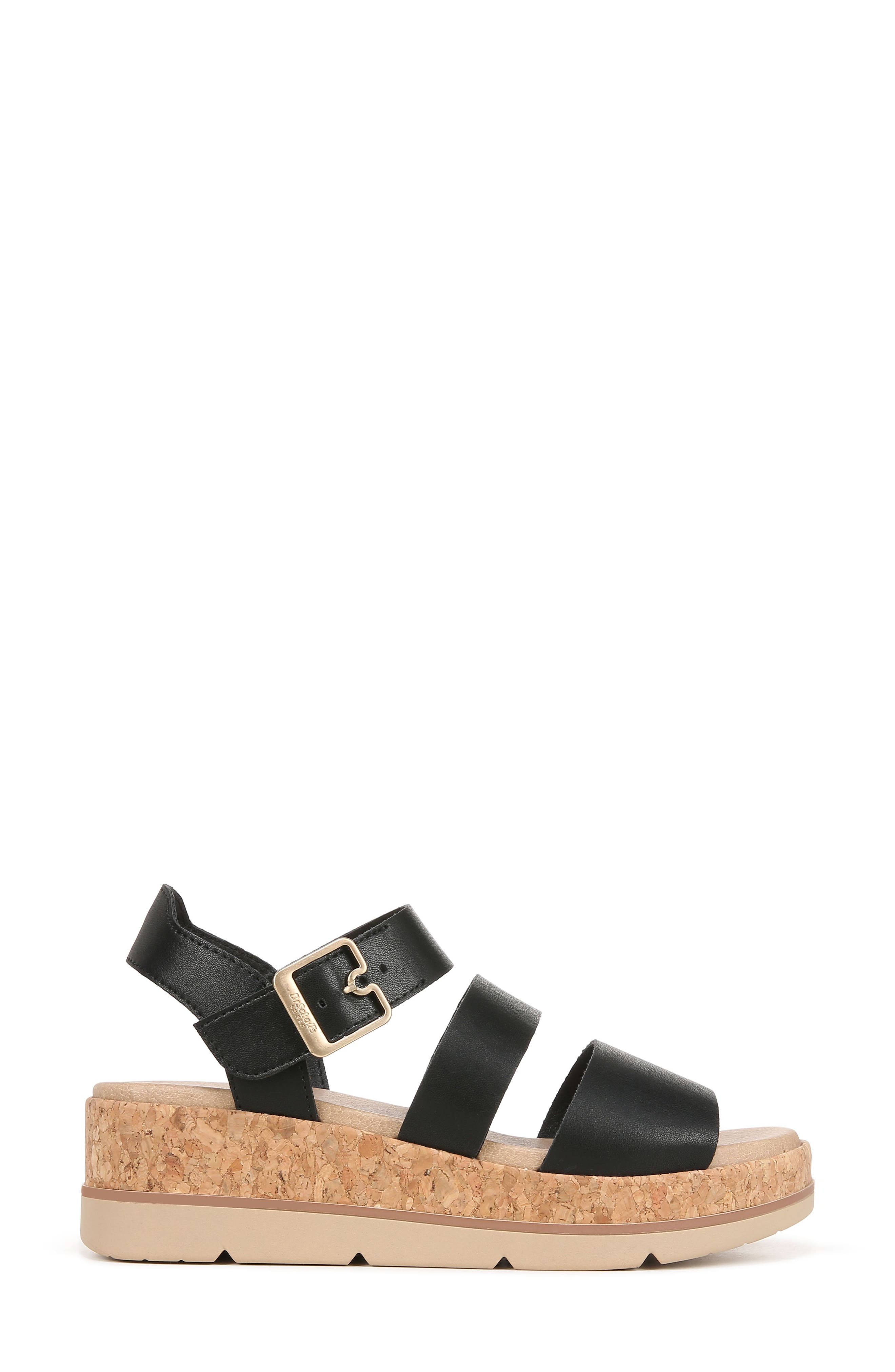 Dr. Scholl's Once Twice Platform Sandal, Alternate, color, Black