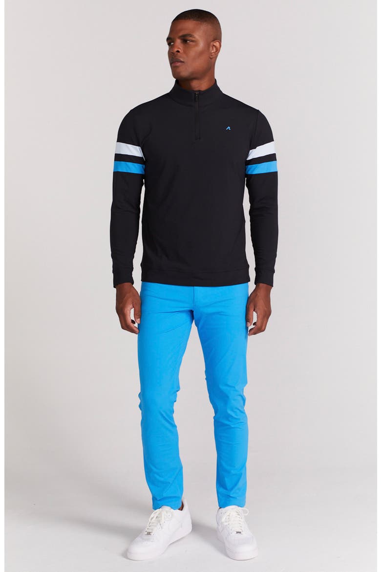 Wilson Stripe Detail Quarter-Zip Pullover, Alternate, color, BLACK