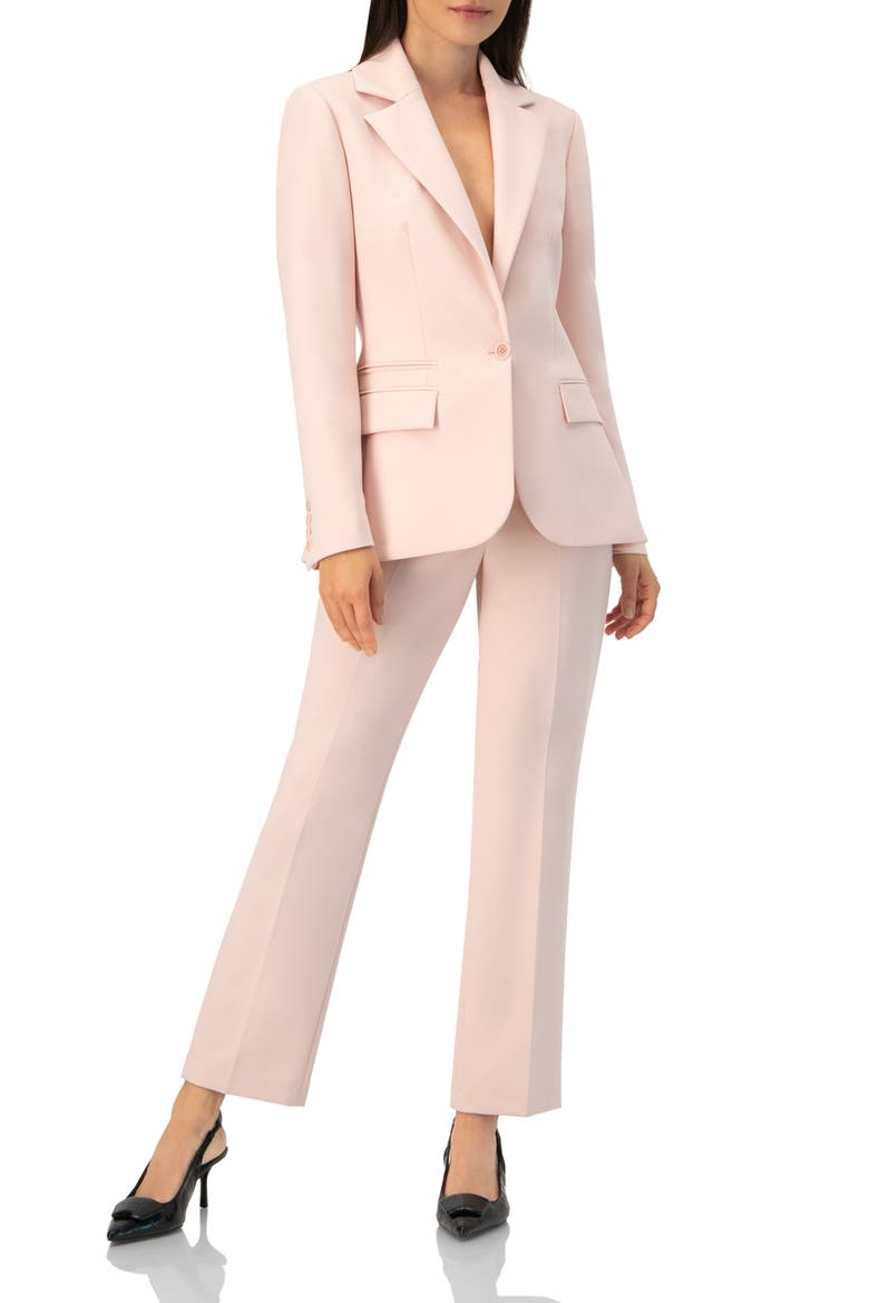 Single-Button Classic Blazer, Alternate, color, Dusty Pink