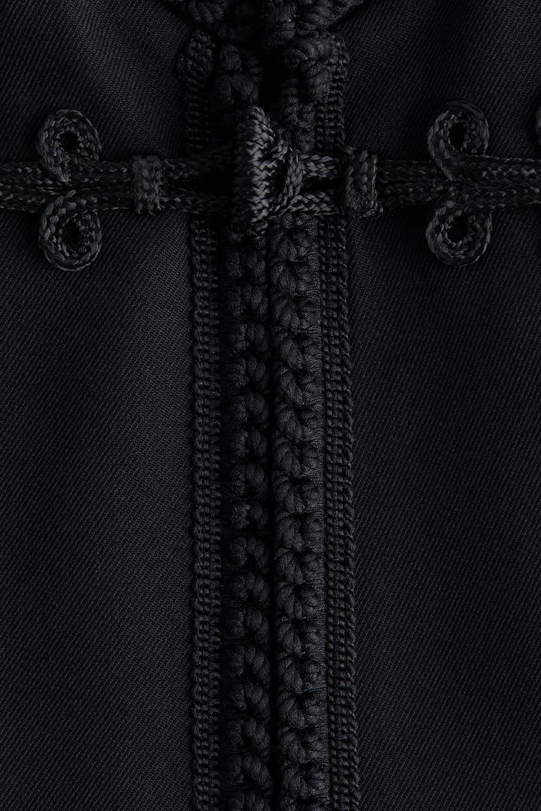 Cropped Braid-Detail Jacket, Alternate, color, Black