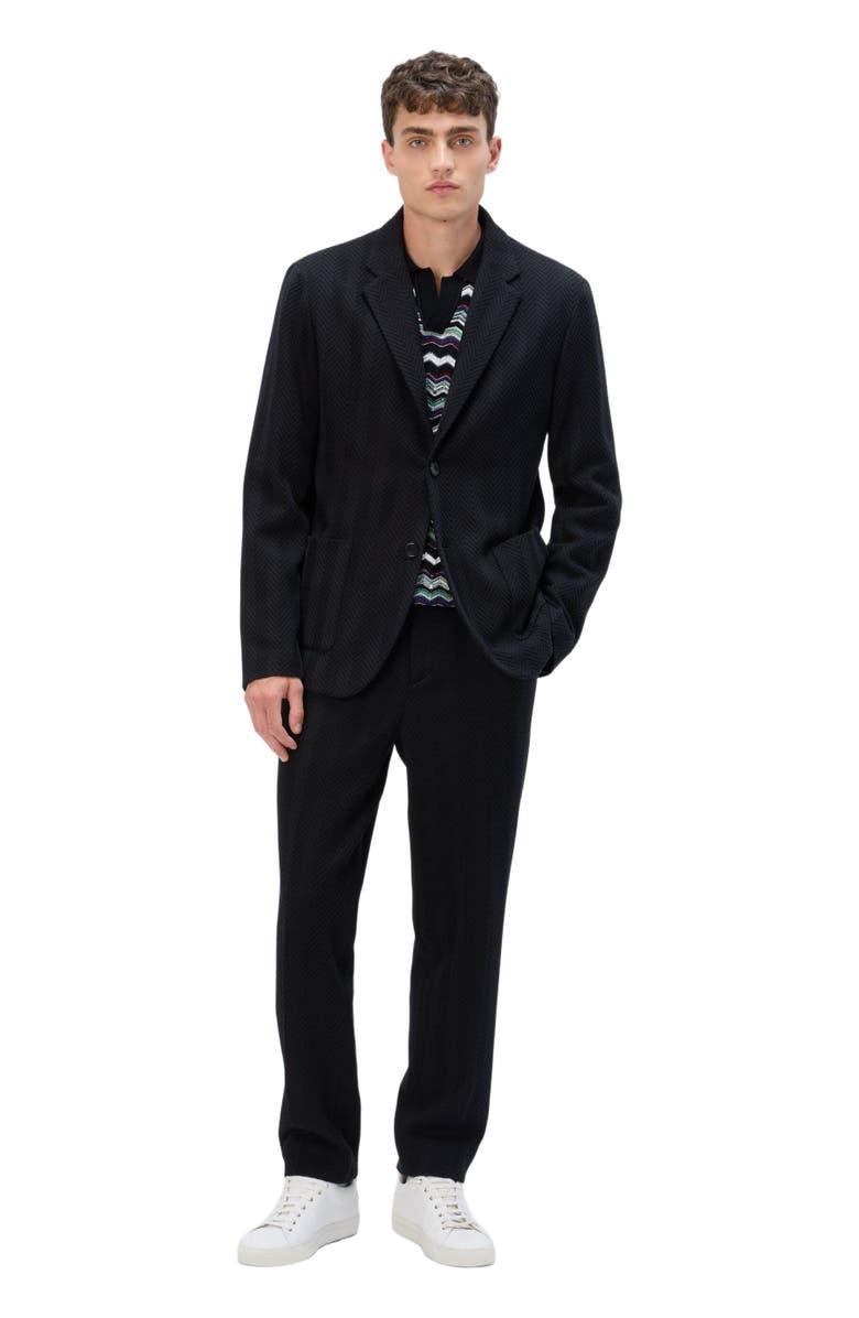 Missoni Single-breasted Jacket With Zigzag Pattern, Alternate, color, Black