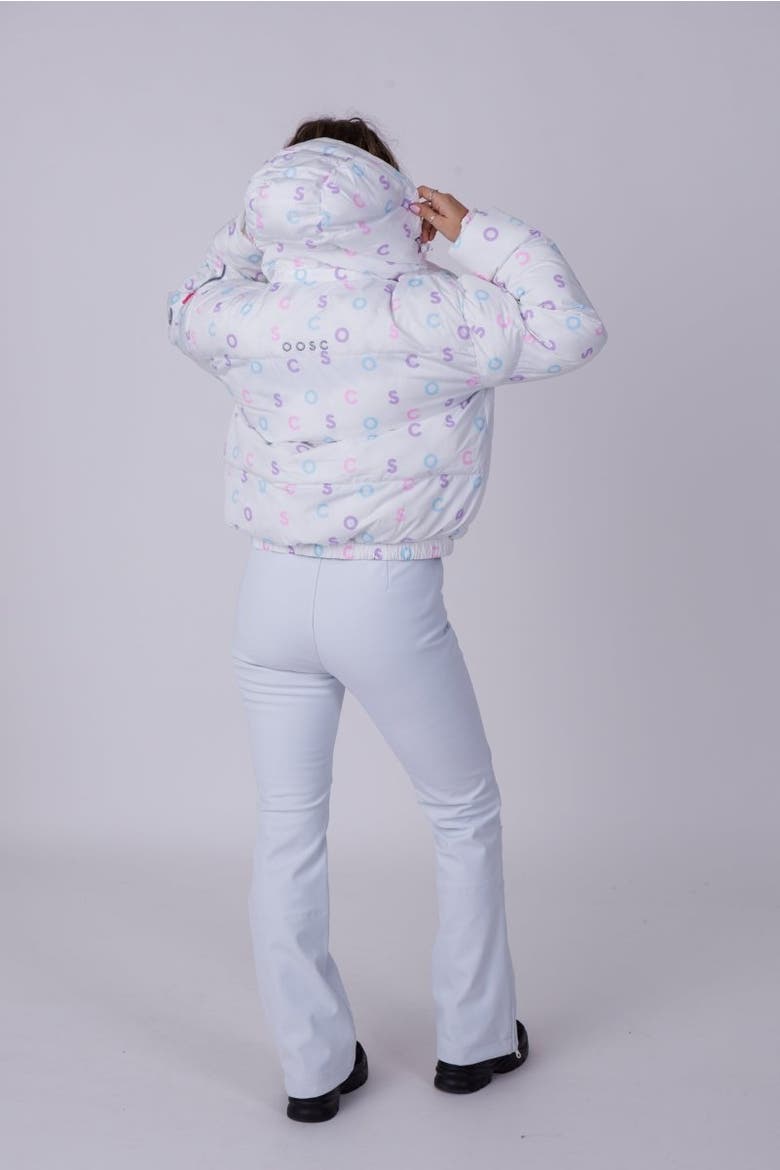 Chic Puffer Jacket - OOSC Print, Alternate, color, White