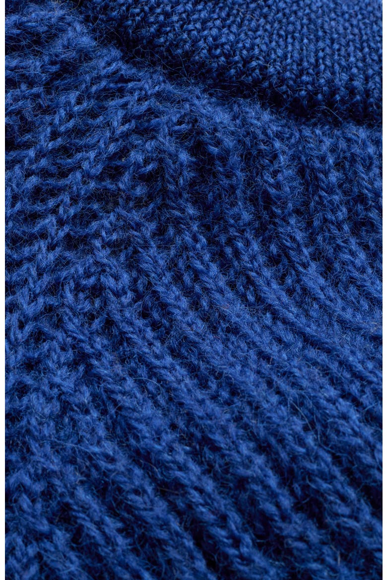 British Wool Ribbed Cardigan, Alternate, color, Cobalt