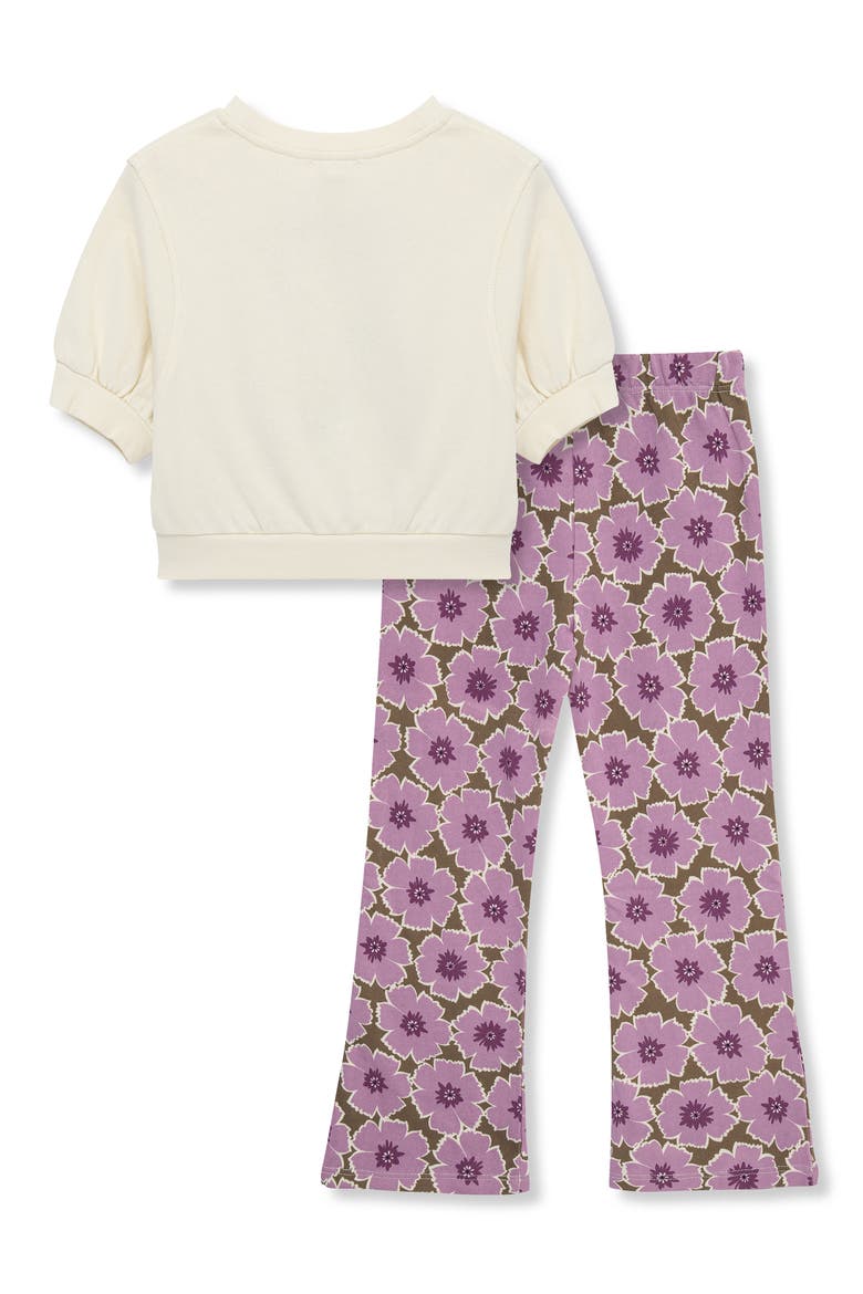Kids' Violet Garden Top & Pants Set, Alternate, color, OFF-WHITE