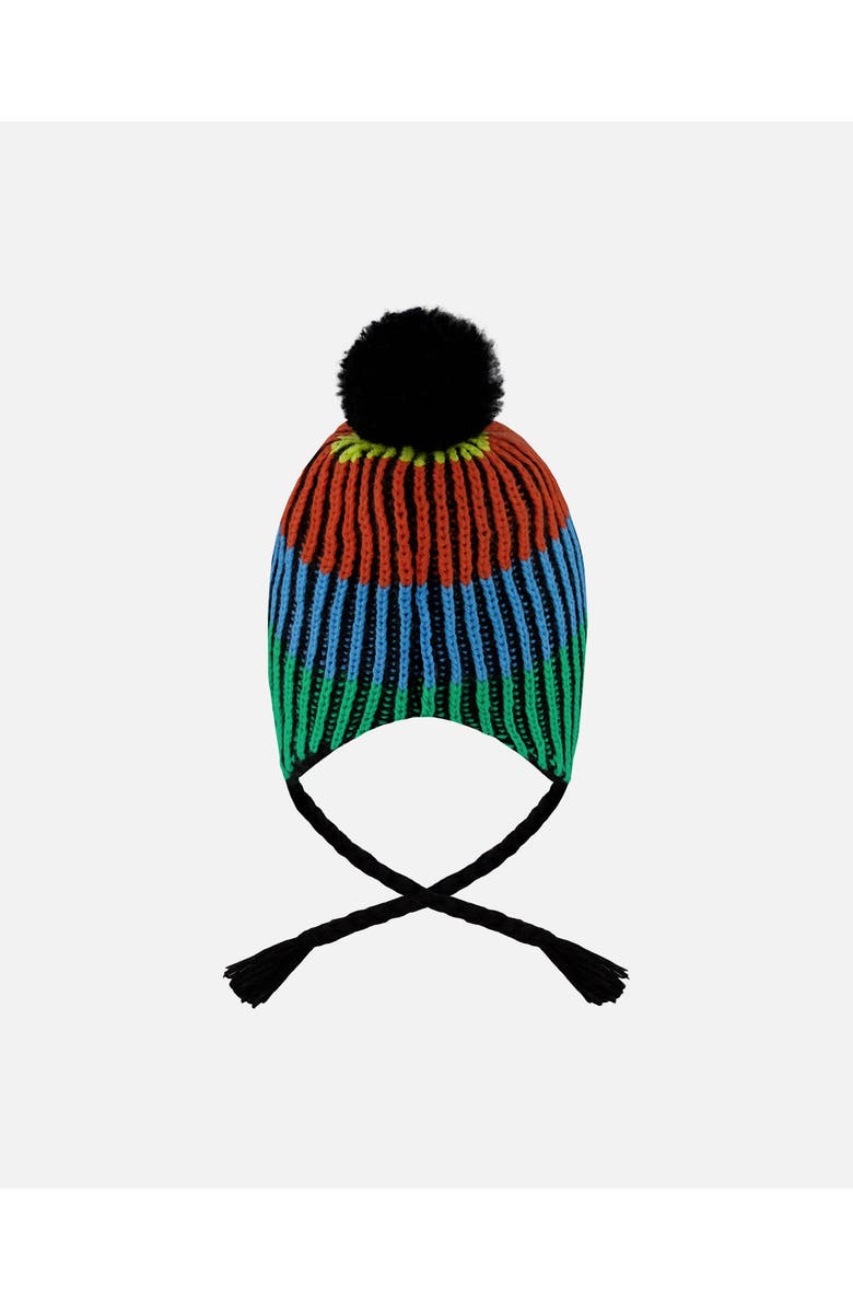 Deux par Deux Lined Peruvian Knit Winter Hat with Pompom Multicolor, Alternate, color, Multicolored