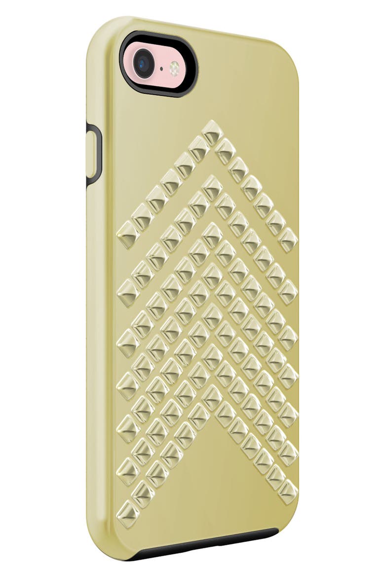 Chevron Stud iPhone 7 Case, Alternate, color, GOLD