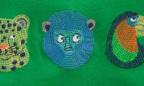 Shop Mini Boden Kids' Animal Superstitch Embroidered Cotton Graphic T-shirt