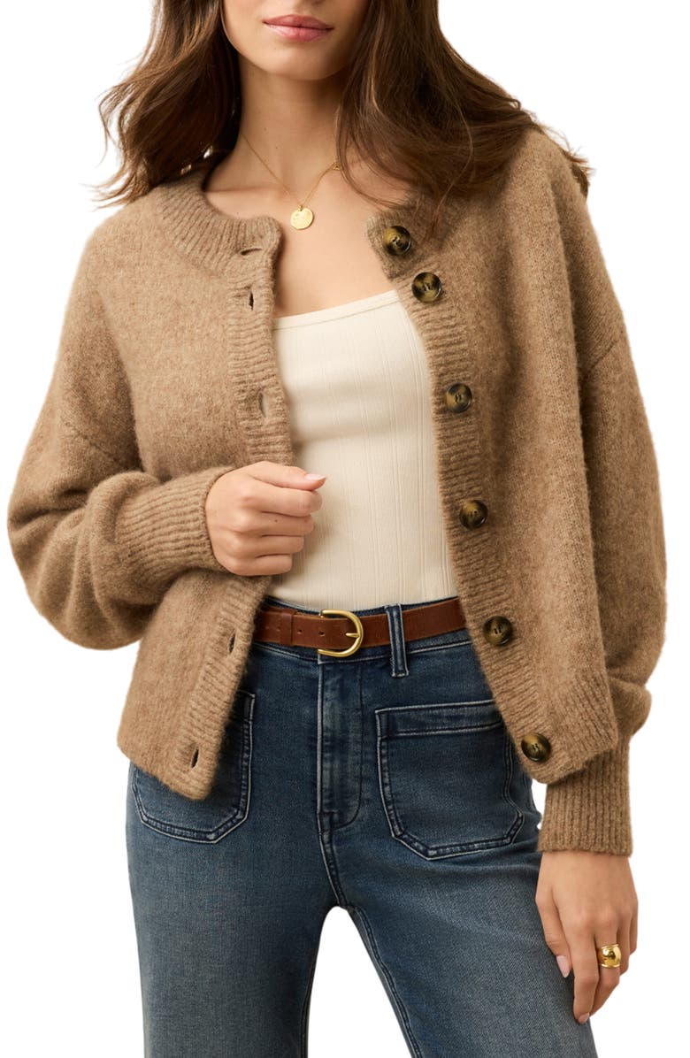 Faherty Alpine Cozy Cardigan, Main, color, Toffee