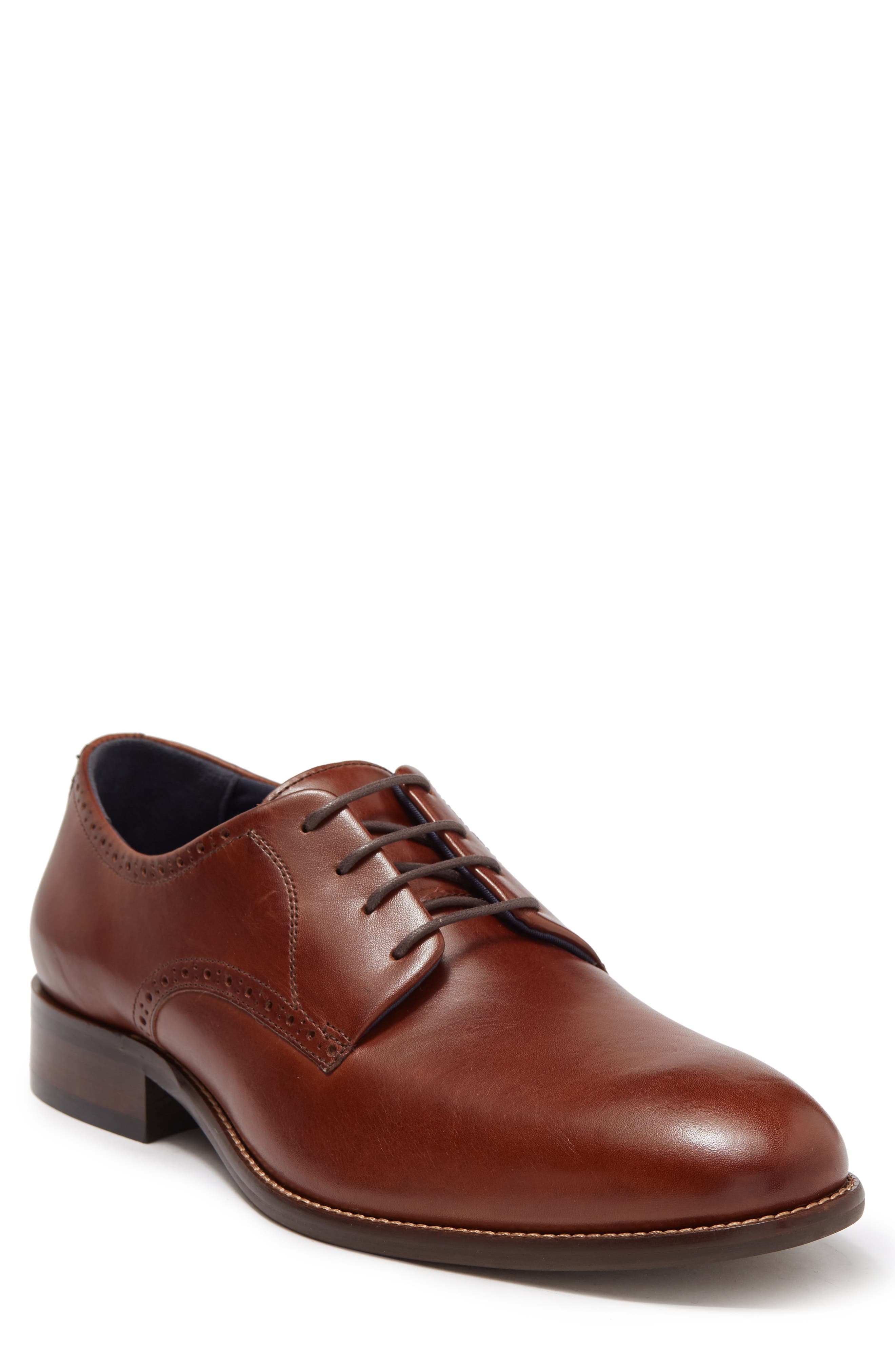Johnston & Murphy Stockton Plain Toe Leather Derby, Main, color, 