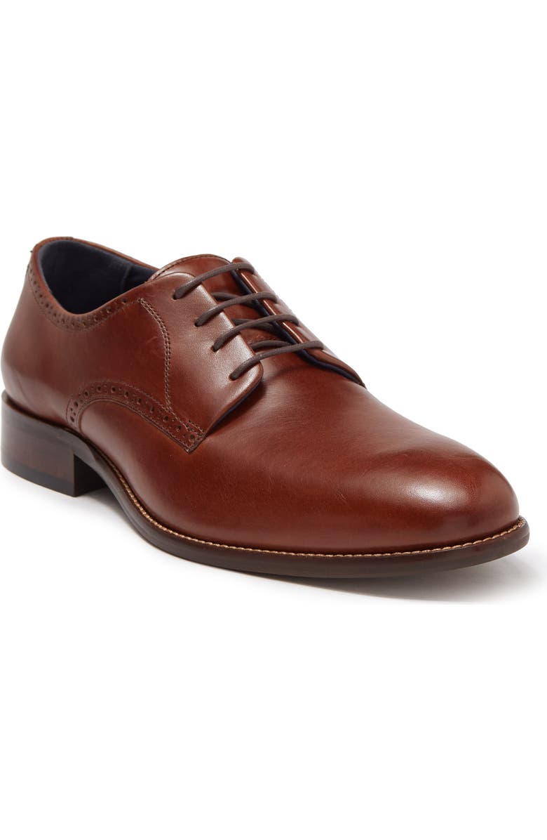Johnston & Murphy Stockton Plain Toe Leather Derby, Main, color,