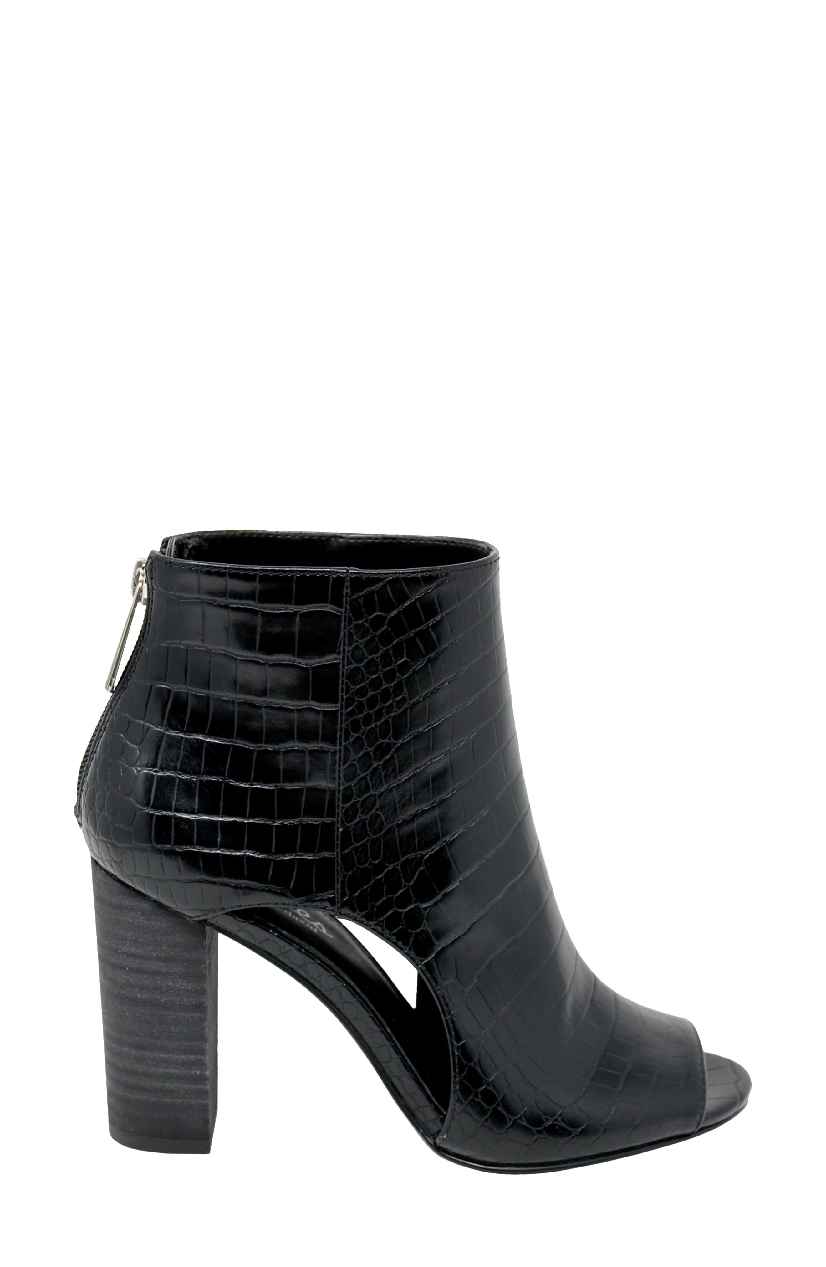 Charles by Charles David Fable Cutout Open Toe Bootie, Alternate, color, Black Croc Print