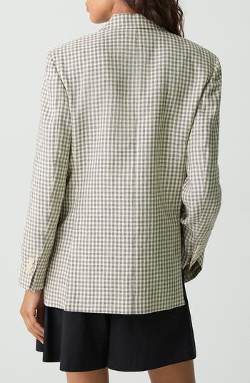 Check Linen Blend Blazer