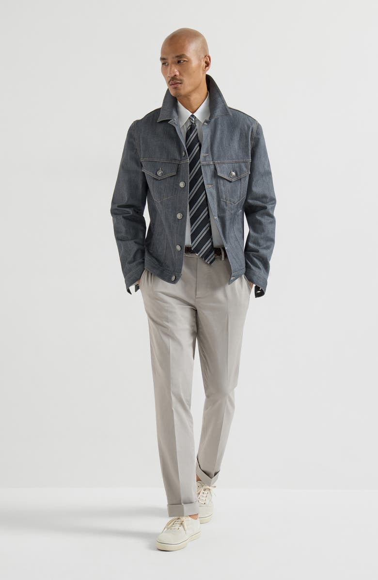 Brunello Cucinelli Comfort gabardine trousers, Alternate, color, Light Grey