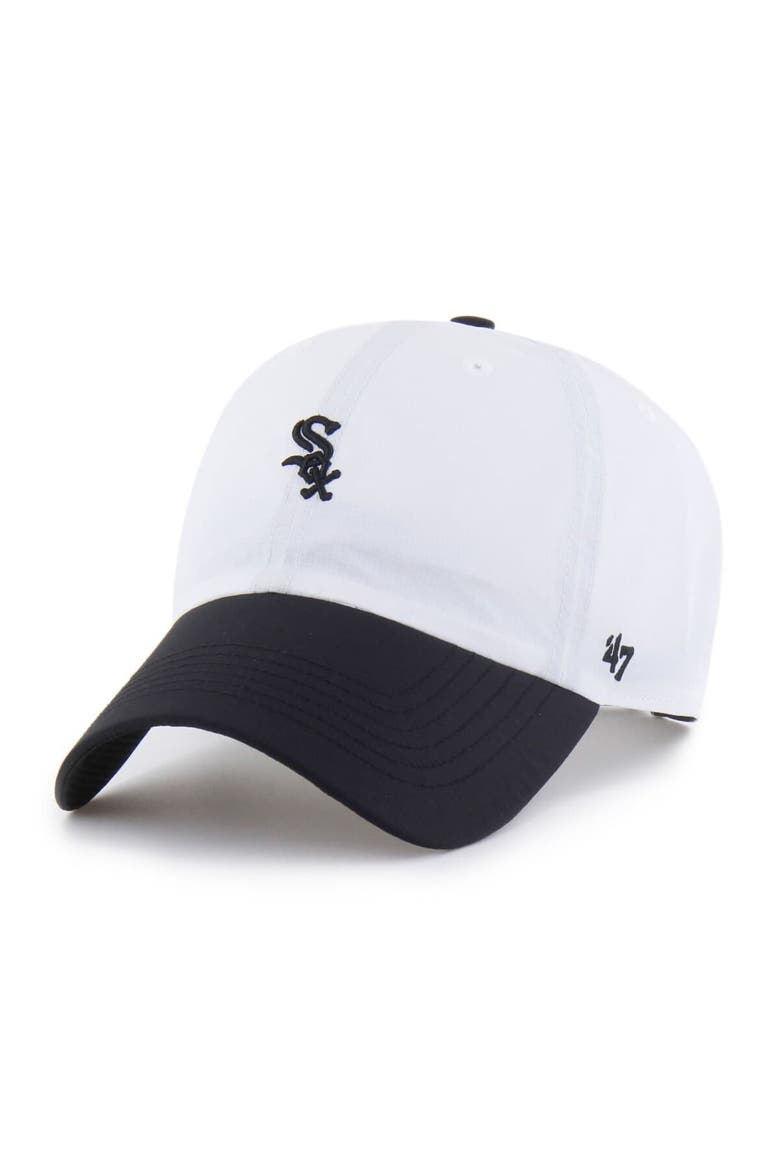 Men's '47 White/Black Chicago White Sox Vista Mini Clean Up brrr° Adjustable Hat, Main, color, White