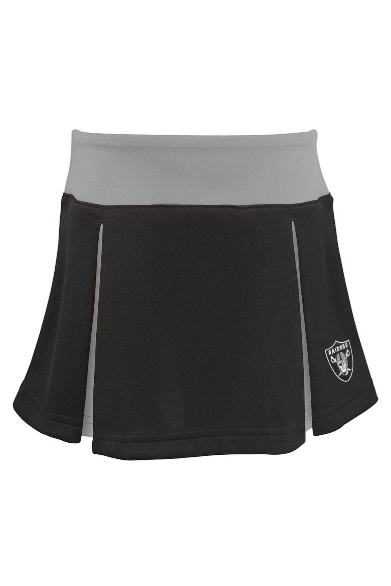 Girls Toddler Black Las Vegas Raiders Spirit Cheer Two-Piece Cheerleader Set with Bloomers, Alternate, color, Black