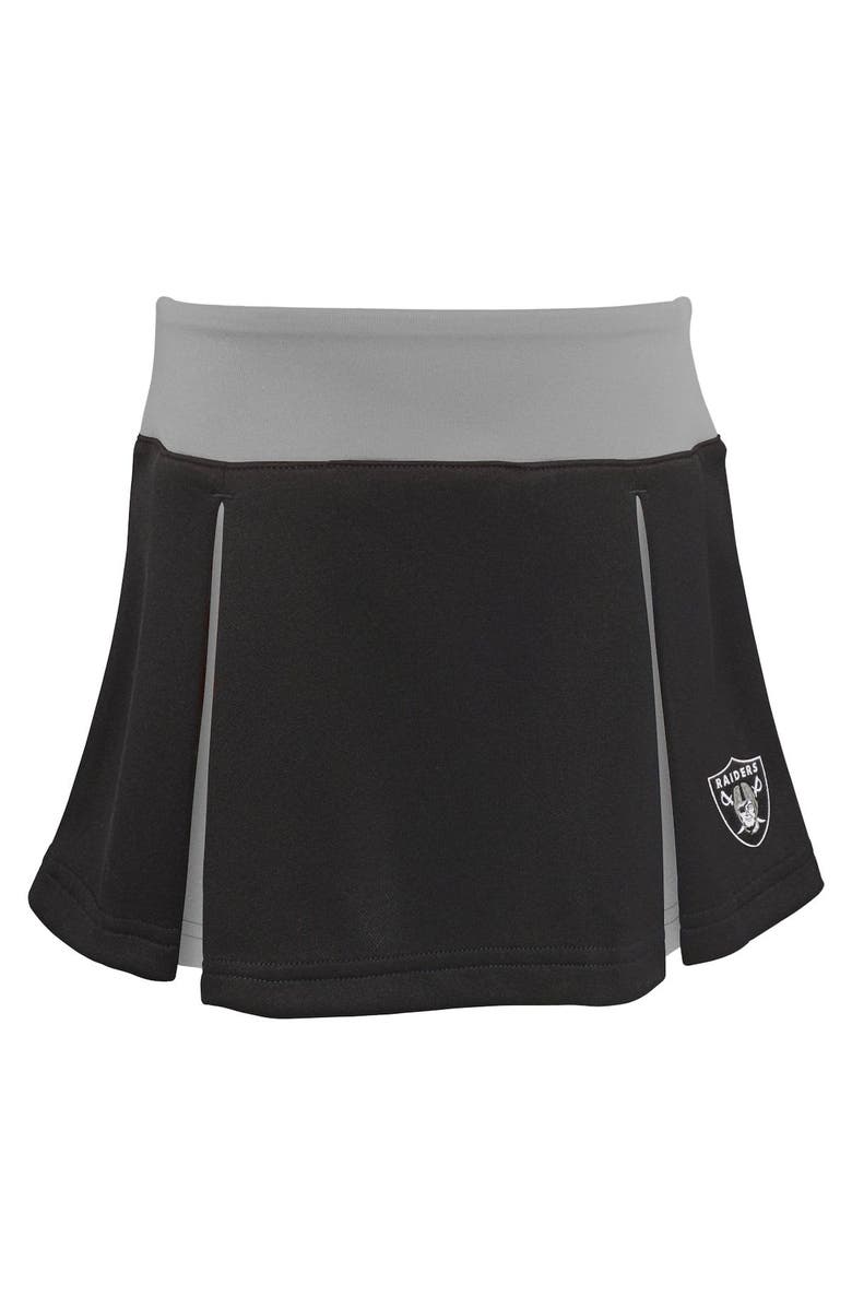 Outerstuff Girls Toddler Black Las Vegas Raiders Spirit Cheer Two-Piece Cheerleader Set with Bloomers, Alternate, color, Black