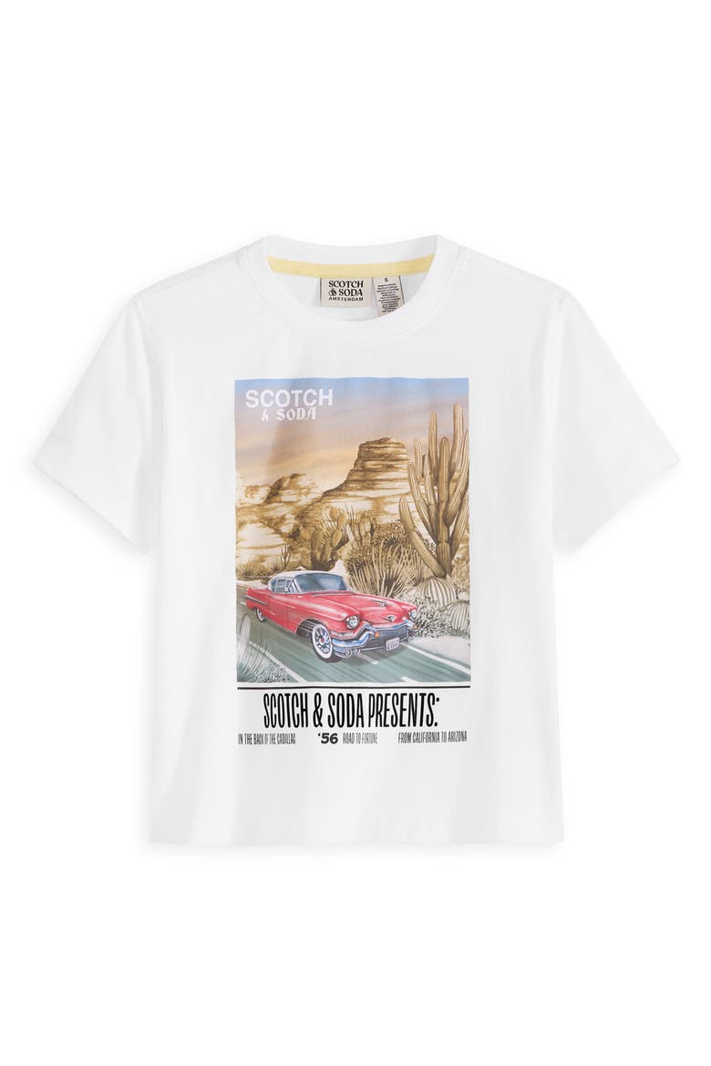 Kids' Cadillac Jersey Graphic T-Shirt & Fleece Shorts Set, Alternate, color, WHITE TRADITIONAL